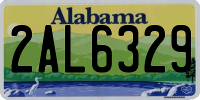 AL license plate 2AL6329