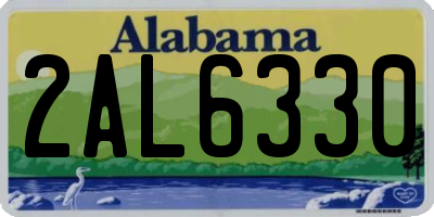 AL license plate 2AL6330