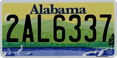 AL license plate 2AL6337
