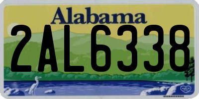 AL license plate 2AL6338