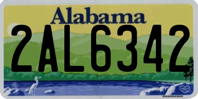 AL license plate 2AL6342