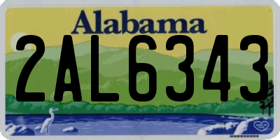 AL license plate 2AL6343