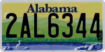 AL license plate 2AL6344