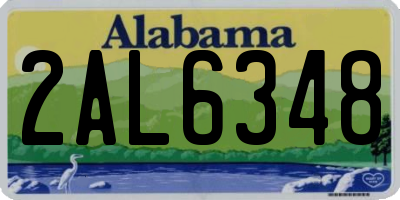AL license plate 2AL6348