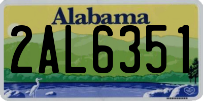 AL license plate 2AL6351