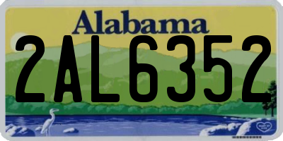 AL license plate 2AL6352