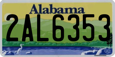 AL license plate 2AL6353
