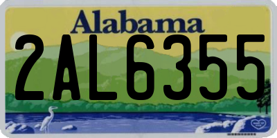 AL license plate 2AL6355