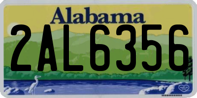 AL license plate 2AL6356