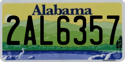 AL license plate 2AL6357