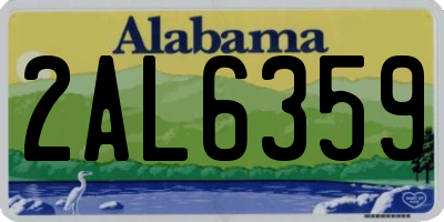 AL license plate 2AL6359