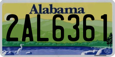 AL license plate 2AL6361