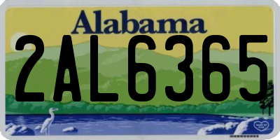 AL license plate 2AL6365
