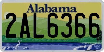 AL license plate 2AL6366