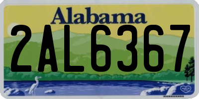 AL license plate 2AL6367