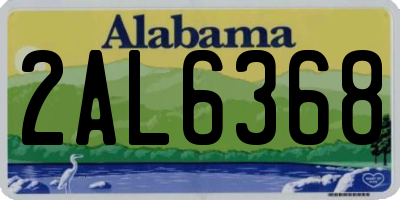 AL license plate 2AL6368