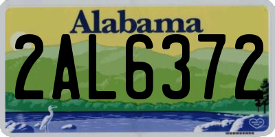 AL license plate 2AL6372