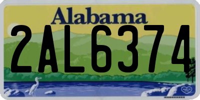AL license plate 2AL6374