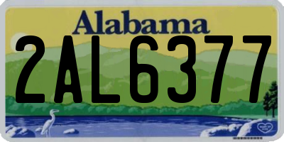 AL license plate 2AL6377