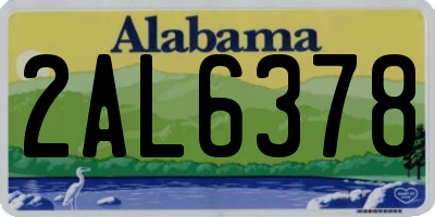 AL license plate 2AL6378
