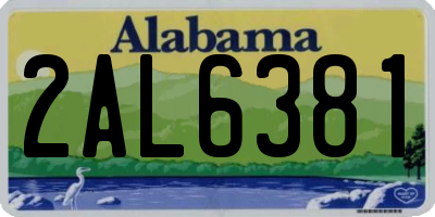 AL license plate 2AL6381