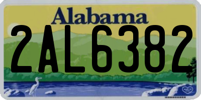 AL license plate 2AL6382