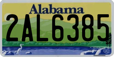 AL license plate 2AL6385
