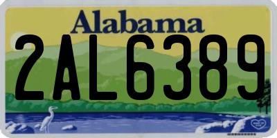 AL license plate 2AL6389