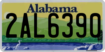 AL license plate 2AL6390