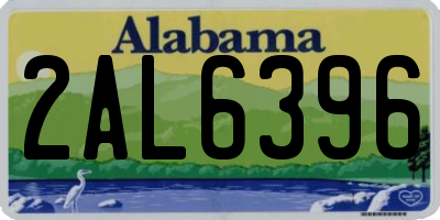 AL license plate 2AL6396
