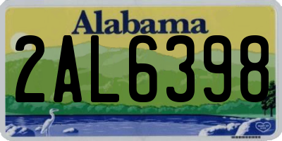 AL license plate 2AL6398