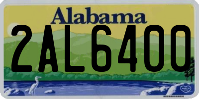 AL license plate 2AL6400