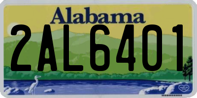 AL license plate 2AL6401