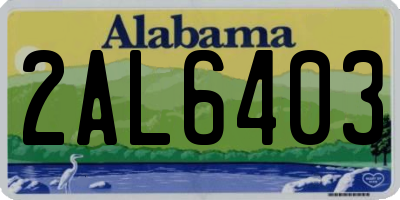 AL license plate 2AL6403