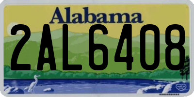 AL license plate 2AL6408