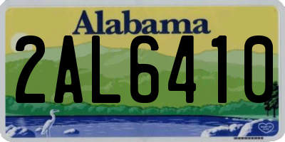 AL license plate 2AL6410