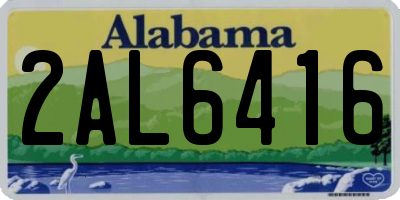 AL license plate 2AL6416