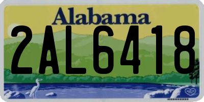 AL license plate 2AL6418