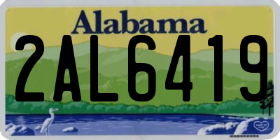AL license plate 2AL6419