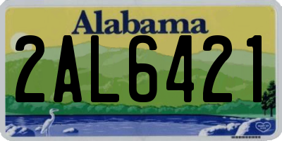 AL license plate 2AL6421