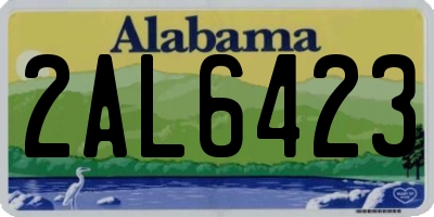 AL license plate 2AL6423