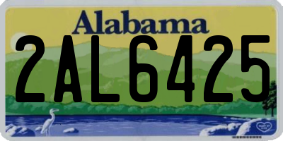 AL license plate 2AL6425