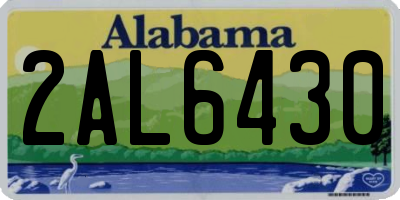 AL license plate 2AL6430