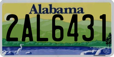 AL license plate 2AL6431