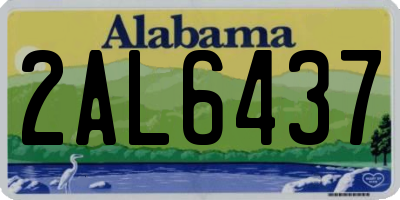 AL license plate 2AL6437