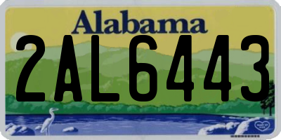 AL license plate 2AL6443