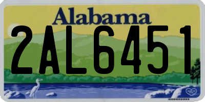 AL license plate 2AL6451