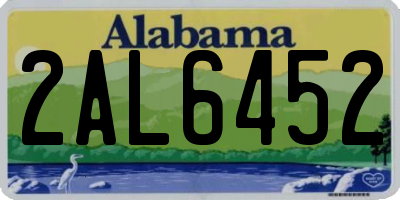 AL license plate 2AL6452