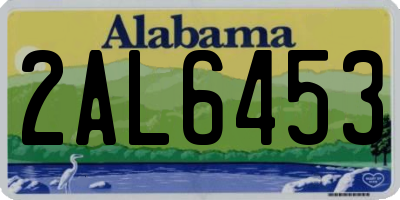 AL license plate 2AL6453