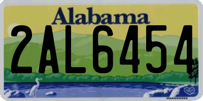 AL license plate 2AL6454